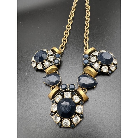 J.CREW Midnight and Crystal Statement Necklace - Picture 5 of 8